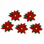 JJ Buttons - Red Poinsettias