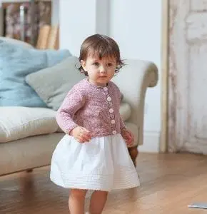DMC Baby Cotton Pattern 6756 girl cardigan