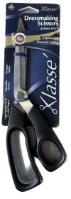 Klasse Pro 9.25" Dressmaking Scissors w/ Serrated Blade - Black Handles