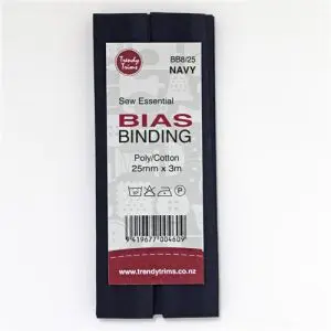 Trendy Trims Bias Binding - 25mm x 3m Navy