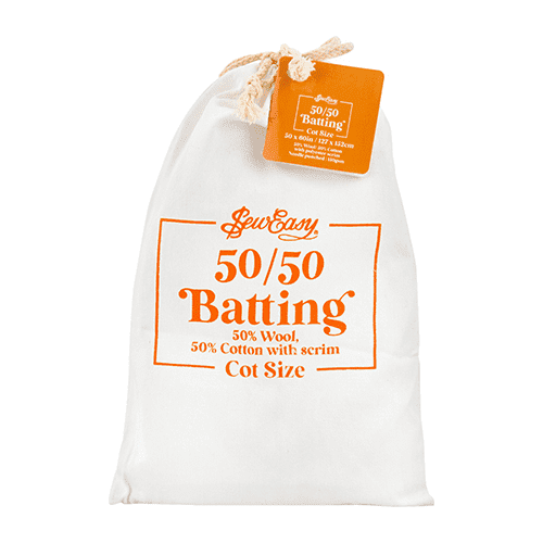 Sew Easy Batting 50% Wool, 50% Cotton with Scrim Cot Size