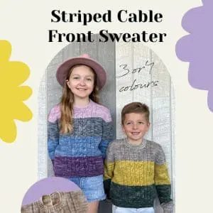 Crucci Child's Striped Cable Sweater Knitting Pattern 2301