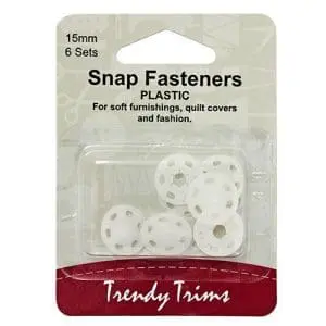 Snap Fastener 15mm x 6 Plastic