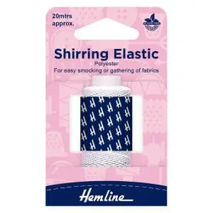 Elastic Shirring x 20m White