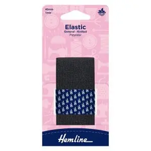 Elastic Knitted Black 40mm - 1m
