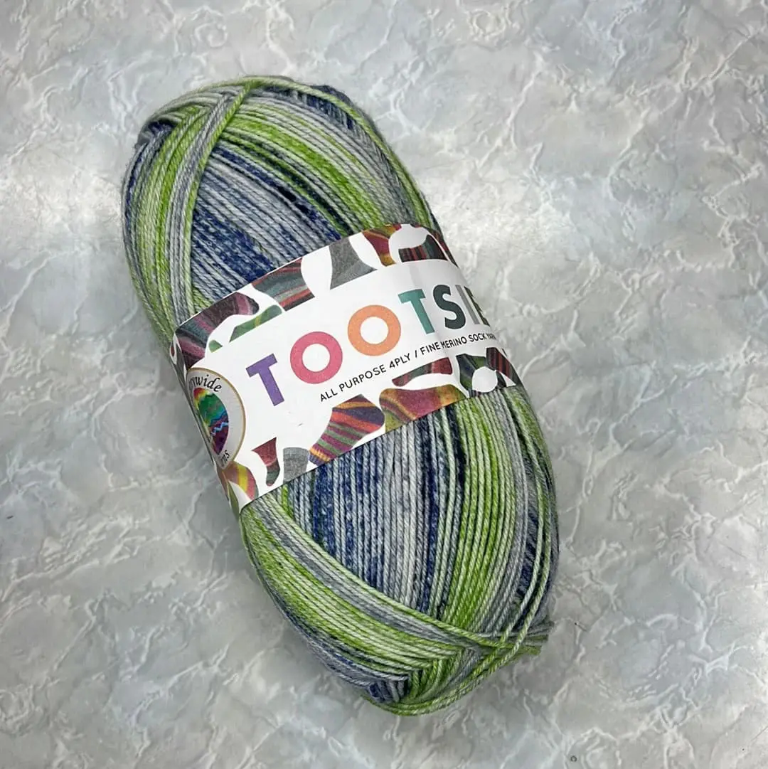 Tootsie 4ply Sock Yarn Blue/Green/Grey