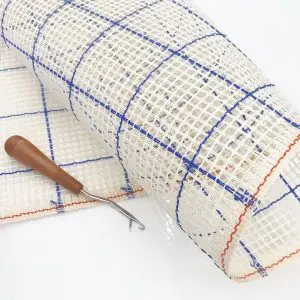 Rug Canvas 71/3ct beige/ Blue (75cm x71cm) piece