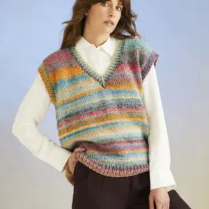 Sirdar Jewelspun Chunky Ocean Treasure Vest Pattern 10700