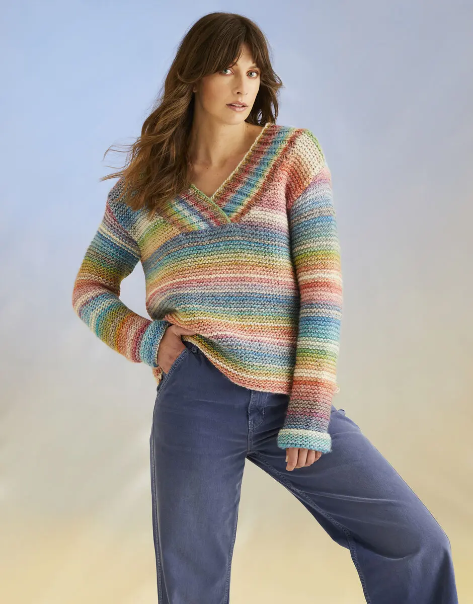 Sirdar Jewelspun Chunky Hide Tide Sweater Pattern 10701