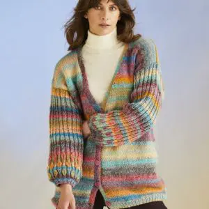 Sirdar Jewelspun Chunky Coral Sleeve Cardigan Pattern 10705