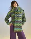 Sirdar Jewelspun Chunky Kelp Sweater and Scarf Pattern 10706