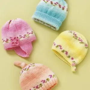 Sirdar4839 Baby Hats in Hayfield baby blossom dk knitting pattern