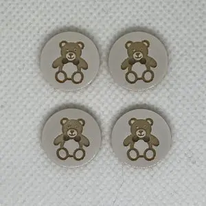 Buttons Round Teddy Bear 14mm