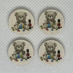 Buttons Teddy With Toys 14-15mm