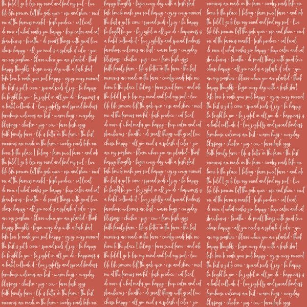 Poppie Cotton Farmhouse Blessings - Red - PC19025