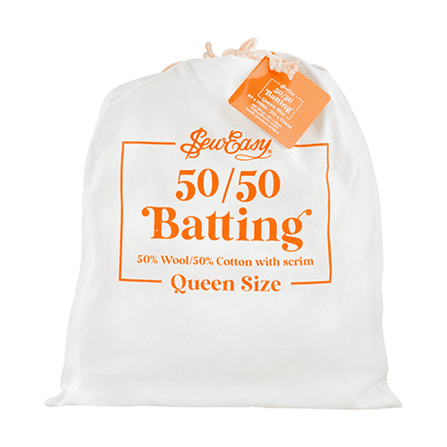 Sew Easy Batting 50% Wool, 50% Cotton with Scrim Queen Size