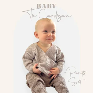 Crucci 2318 Baby Tie Cardigan and Pants Set