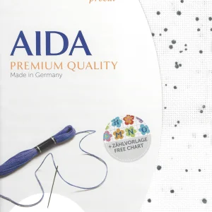 Zweigart Aida FQ White Grey Splash