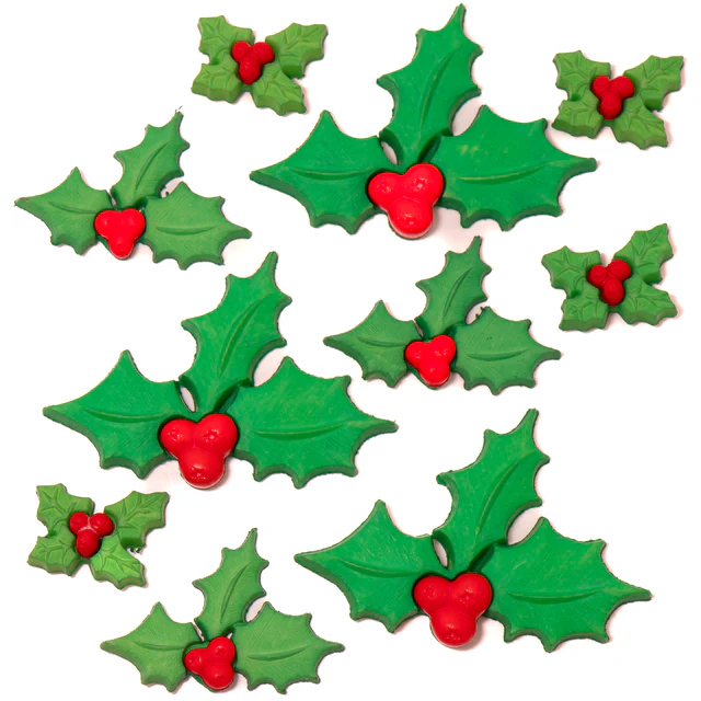JJ Buttons Holly Jolly