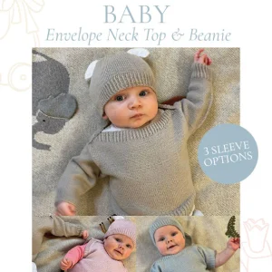 Crucci Pattern 2416 3ply Baby Envelope neck and Beanie pattern (3 styles)