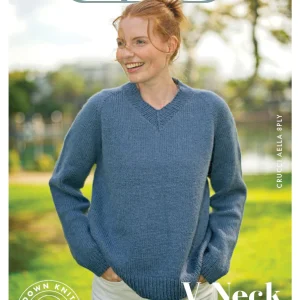 Crucci Pattern 2411 V neck Top Down Sweater