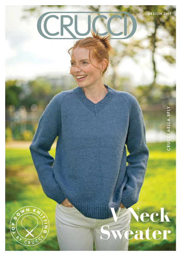 Crucci Pattern 2411 V neck Top Down Sweater